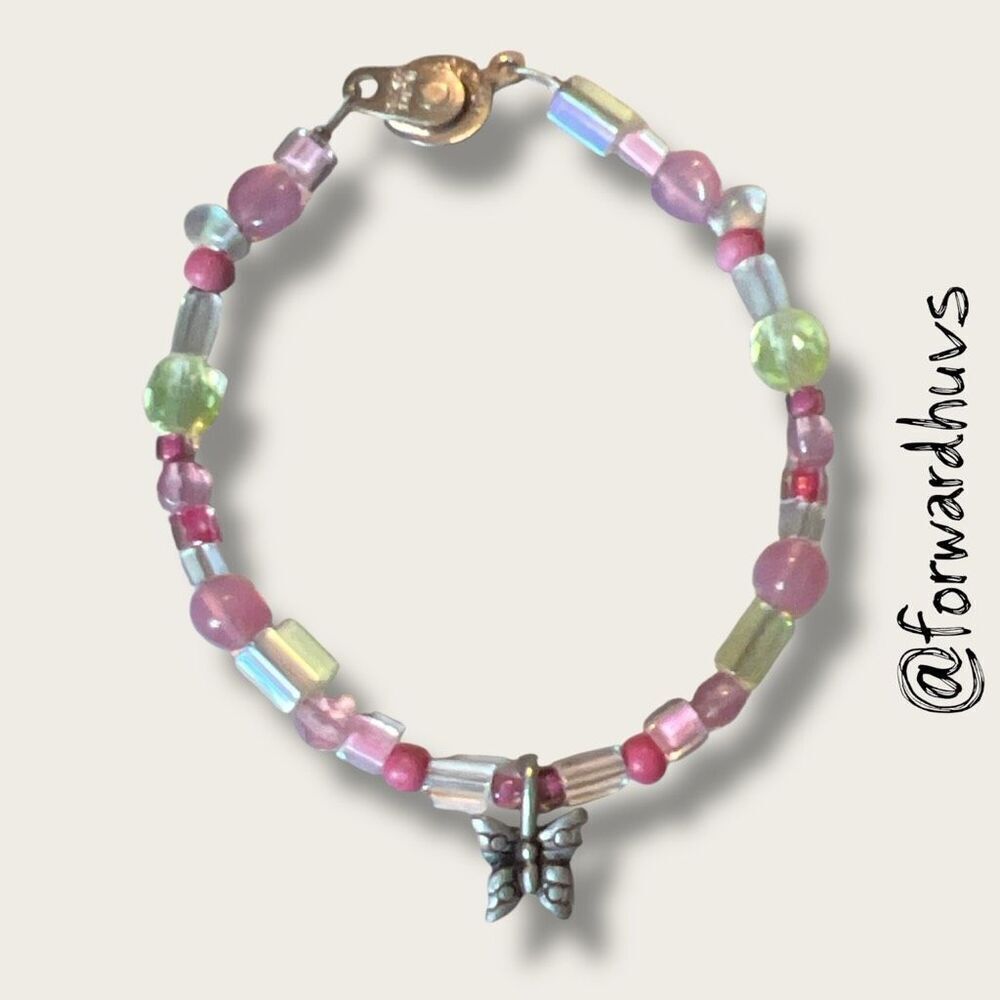 Bundle Sale 3 for $15 | Colorful Beaded Butterfly Bead Bracelet – Small Wrist